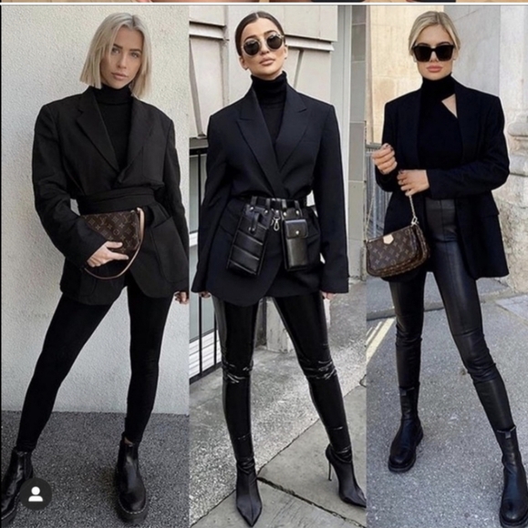 ZARA BLACK DOUBLE-BREASTED OVERSIZED BLAZER size XS - Picture 3 of 9